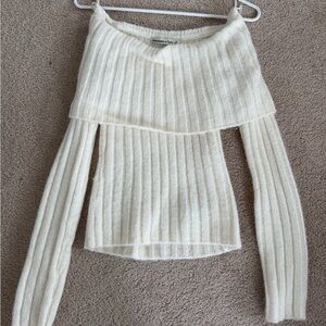 Abercrombie Off-Shoulder Cream Sweater